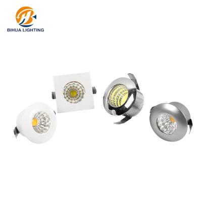 China BIHUA Lighting Warm White Indoor Adjustable Recessed Aluminum 3w COB Round Ceiling Down Light Led Downlight en venta