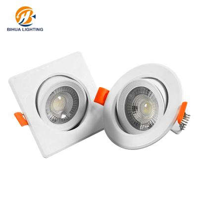 중국 Indoor Lighting Adjustable Ceiling Recessed 3w 5w 7w COB Round Commercial Square Led Downlight 판매용