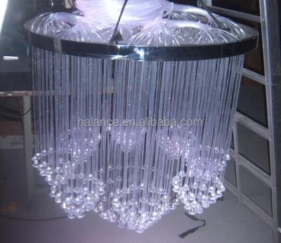 China Crystal Red Crystal Hotel Decoration Fiber Optic Chandelier Lighting for sale