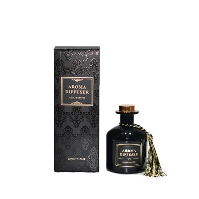 China Black Flameless Large Reed Diffuser Bottle With Stick Home Office Hotel Bedroom.etc Aromatherapy Acorn And Box for sale