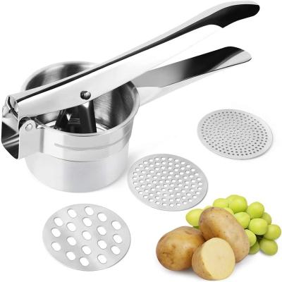 China Home Stocked Using Gifts Sets Multifunctional Tools 3 Fineness Interchangeable Discs Potato Crusher / Potato Masher for sale