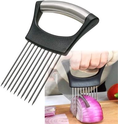 China Durable Durable Kitchen Instruments Food Grade Stainless Steel Onion Rack Slicer For Onion Tomato Potato for sale