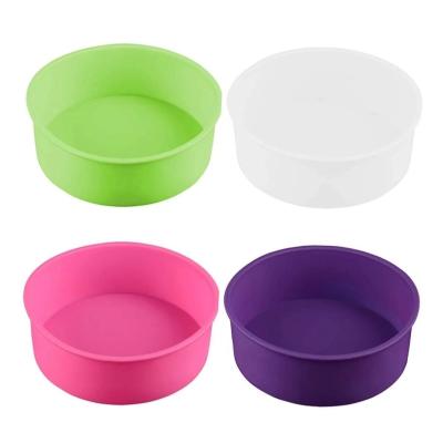 China Factory Stocked Silicone Round Cupcake Baking Cake Pan Release Mold Non Stick Bakeware Tools For Pancake for sale