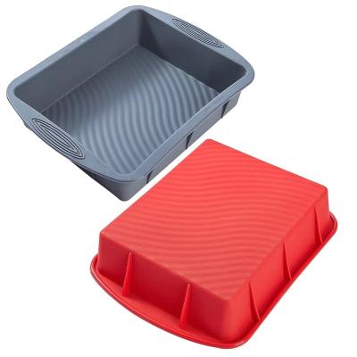 China Wholesale Silicone Stocked Rectangular Cupcake Making Pan Bakeware Cake Pan Molds Bake For Pancake for sale