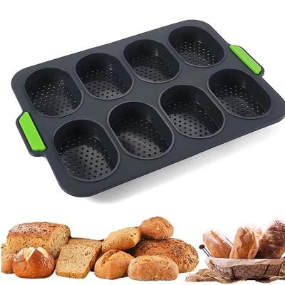 China Top Bread Stocked Pan Non Stick Mini Sales Silicone Bread Baguette Baking Pan French Bread Tray Cake Molds for sale