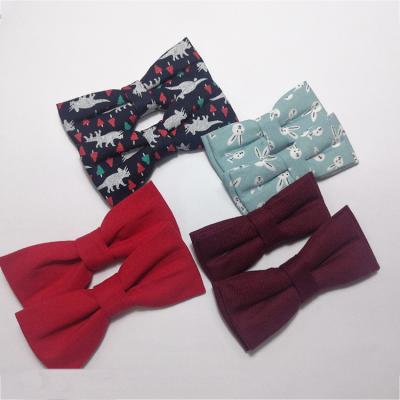 China Custom Korean version of the BOW TIE 2021holder simple light blue creative cute rabbit print printed bow tie scrunchies for sale