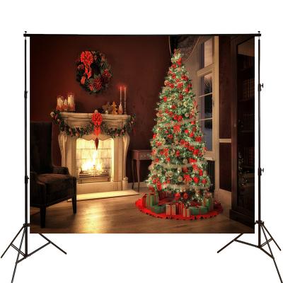 China Seamless Newcomers Christmas Photography Background Fireplace Cabinet Backdrops For Party for sale