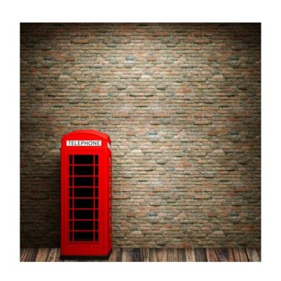 China Vintage Old Gray Wood Floor Fabric Photography Backdrops Seamless Red Brick Wall Backdrop for sale