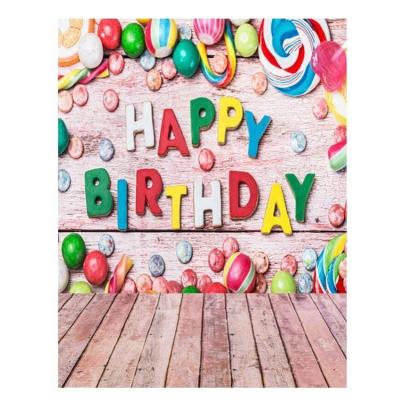 China Wholesale Seamless Happy Birthday Photography Backdrop Colors Board Vinyl for sale