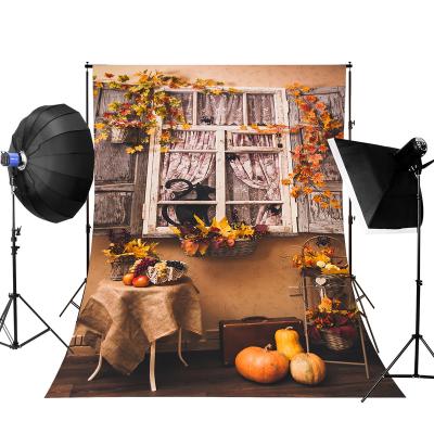 China Pumpkin Seamless Autumn Backdrops For Photo Thanksgiving Day Photography Backdrop Studio for sale