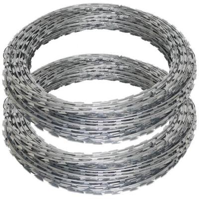 China Coil Razor Barbed Wire Concertina Blade Steel Wire Barbed Construction Mesh Fence Hot Dipped Galvanized Border for sale