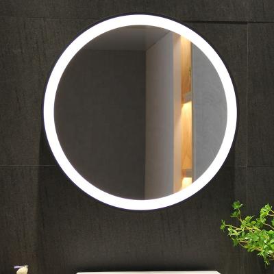 China Rectangle Anti-fog Illuminated Shatterproof Metal Framed Vanity Mirror Around Bathroom LED Wall Lighted Mirror for sale