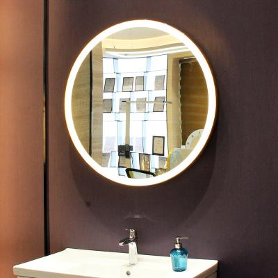 China Factory Sales Magnifying Modern Style Round LED Backlit Anti-fog Device Cosmetic Smart Bathroom Mirror With Lights for sale