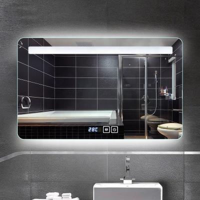 China Magnifying ETL UL Certified Hotel Backlit Smart Touch Dimming Decorative Wall LED Lighted Bathroom Mirror for sale