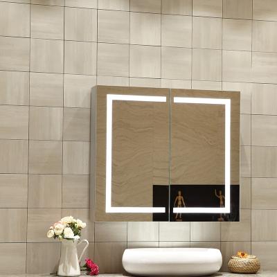 China Illuminated Touch Sensor Wall Mounted LED Dimming Illuminated Mirror Cabinet for sale