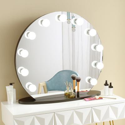 China Fashion Beauty Hollywood Style Large Size Magnifying Wall Mount Lighted Cosmetic Vanity Makeup Mirror for sale