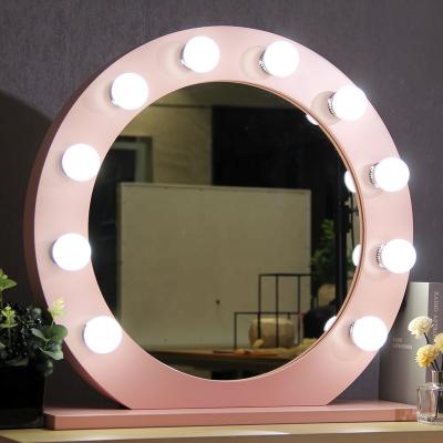 China Desk Lighted Modern Dimming Smart Vanity Make Up Mirror Beauty Hollywood LED Makeup Mirror for sale