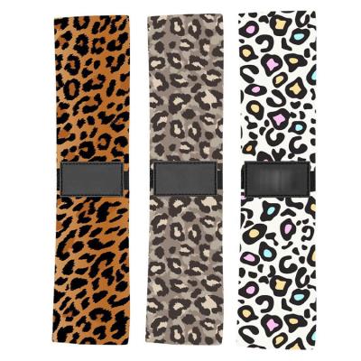 China High Quality Eco-friendly Leopard Printed Non Slip Polyester Cotton Fabric Resistance Fitness Bands For Men And Women for sale