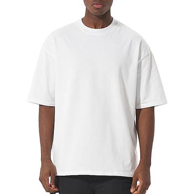 China Others CL Boxy Fake Woven Neck Base Men's T-Shirts Solid Color Tee T-shirt Blank Men's Oversized 100% Cotton Short Sleeve Customized Size for sale