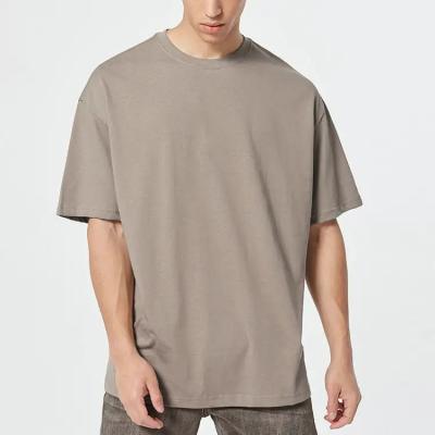 China Other Boxy Drop Shoulder 220gsm Mock Neck Super Heavy Oversized Cotton Fit T-Shirt for sale