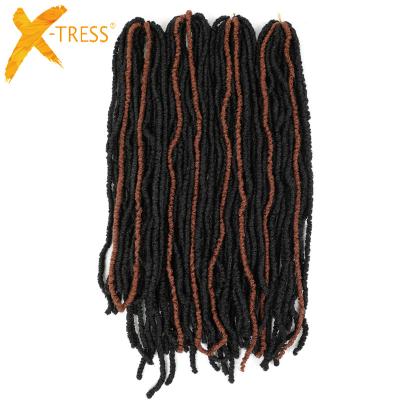 China X-TRESS 4Pcs/Pack Straight Afro Pre Stretched Synthetic Braiding Hair Bundle For Women Daily Heat Resistant Crochet Braids Hair Supplier for sale