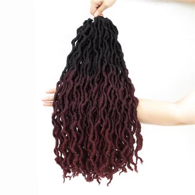 China Synthetic Afro Wave Crochet Braids Hair Curly Faux Locs Gypsy Braiding Hair Extension Ombre Color Soft Fluffy Dreadlocks For Black Women for sale