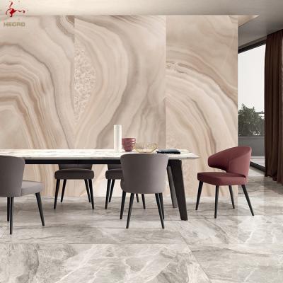 China High Safety 1200x2400x5.5MM Decorative Agglomerated Porcelain Slab Marble Pattern Stone Polished Thin Wall Tiles for sale