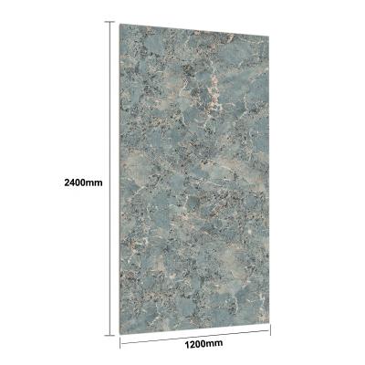 China Safety 1200x2400x5.5MM High Formate Green Full Polished Glazed Porcelain Marble Tile Flooring Large for sale