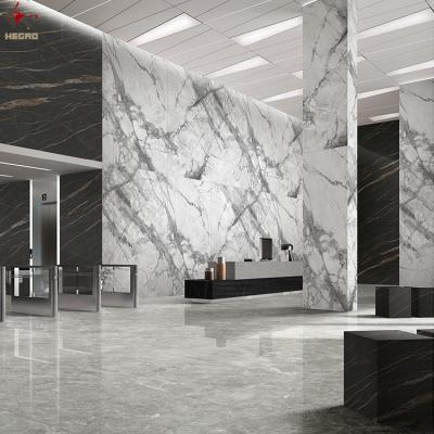 China 1600x3200x12MM Super High Safety Stone Marbles Look Big Size Large Format Glazed Polished Porcelain Floor Tile for sale