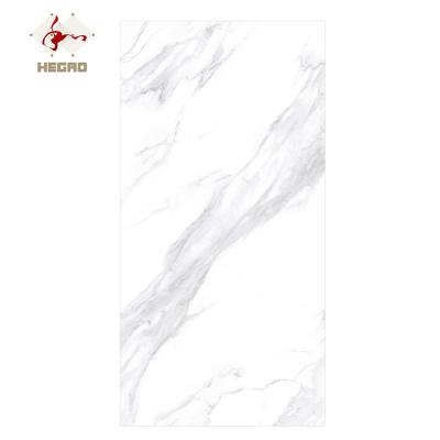 China High Safety DS86207 80x160CM High Polished Vein Porcelain Tile By Super Glossy White Gray Marble for sale