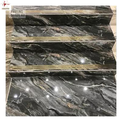 China High Safety Foshan Gold Inlay Process Step Stairs Anti-Slip Marble Stair Step Tiles Stairs For Staircase 480x1200 Marble Stairs for sale