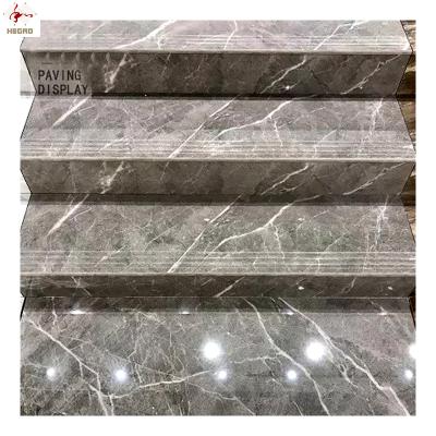 China Original High Safety 480X1200 Bowl Anti-Slip Stair Tiles For Staircase With Arc Edge Full Body Marble Step Glazed Brick for sale