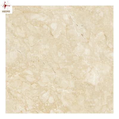 China High Safety Beige Marble Looks Full Glazed Polished Porcelain Floor Tiles 60x60 80x80cm for sale