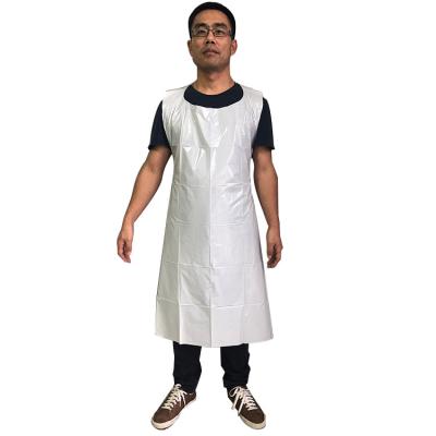 China Adults Kitchen Goods Oilproof LDPE Waterproof Disposable Sleeveless Cheap Plastic Apron Environmental Disposable HDPE PE Waterproof for sale