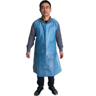 China Waterproof Disposable LDPE Plastic Blue White Red-Pink Single Box HDPE PE Apron Independent Packaging Apron for sale