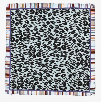 China Custom Digital Square Leopard Printing Fashion Ladies Twill Square Scarf Silk Bandana Scarf For Women for sale