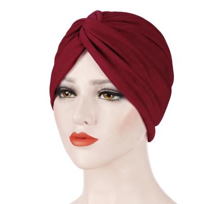 China 2021 Feeling 2021 Cross Turban Hat Islam Headscarf Undercap Soft Smooth Muslim Front Scarf Inner Hood Hiab for sale