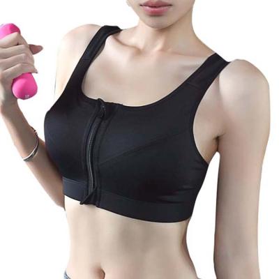 China 2021 Hot Sale Breathable Women Sports Bra With Zipper Yoga Vest Fitness Elastic Quick Dry Lift Up Girl Sports Training Jogging Underwear for sale