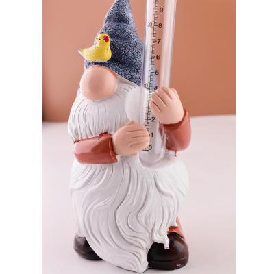 China CUTE Resin Gnome Rain Gauge Cute Resin Dwarf Doll Gnome Rain Gnome Sculpture Decor for Porch Patio Deck Garden Backyard Planter Pot for sale