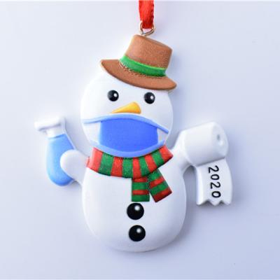 China Christmas Ornament Christmas Merry Christmas Ornaments For Home Tree Personalized Snowman 2020 Quarantine Ornament 2021 Hanging Pendants for sale