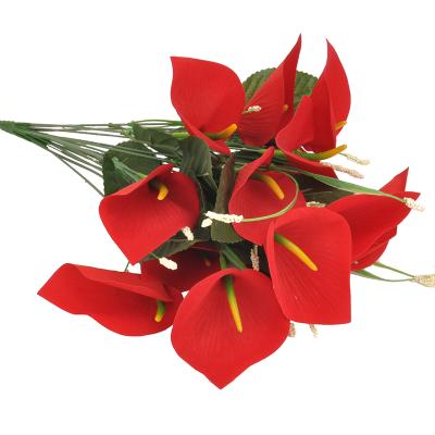 China Fabric/plastic handmade small calla Lily Artificial Flowers 18 heads for home decoration for sale