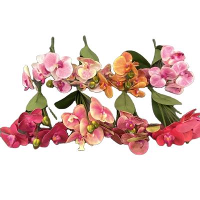 China Wedding 7 Heads Orhid Artificial Flower Butterfly Phalaenopsis Orchid Bonquet Decorative Flowers For Wedding Home Decoration Dec for sale