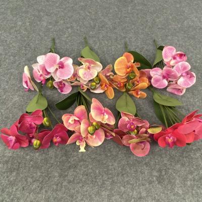 China Wedding 20 Heads Orhid Artificial Flower Butterfly Phalaenopsis Orchid Bonquet Decorative Flowers For Wedding Decoration for sale