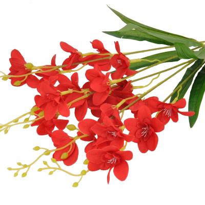 China 8cm Artificial 5 Branch Orchid Cymbidium Bouquet For Home Decoration for sale