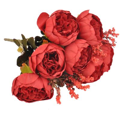 China Hotsale Wedding 2021 12 Branches Peony Artificial Flower Decorative Flowers For Wedding Decoration Home Decoration for sale