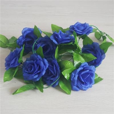 China Fabric/Artificial Rose Vine Plastic Rose Vine 9 Heads For Wedding Decoration Pipe Home Decoration for sale