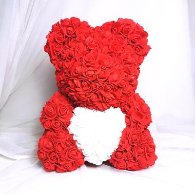 China Wedding Rose Bear Rose Teddy Artificial Flowers Valentine's Day Gifts for sale