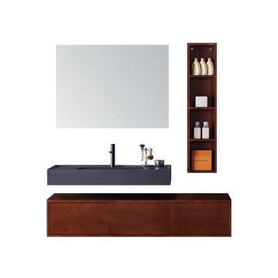 China Modern Style Bathroom Modern Design LED Mirror Wall Hung Vanity Cabinets for sale