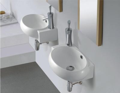 China Modern Modern Ceramic Bathroom Hand Wash Basin Sinks White Wall Hung Wash Basin for sale