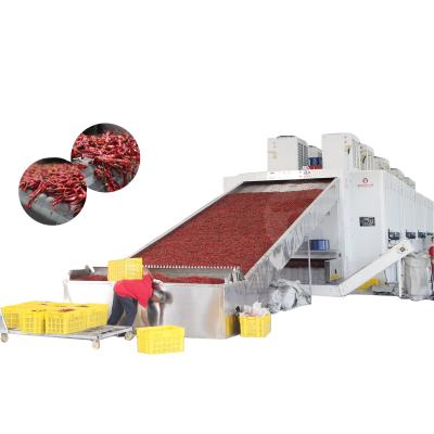 China Food Processing High Quantity Red Mesh Belt Dyer Machine Large Capacity Vegetable Dryer Chilli Drying Machine for sale